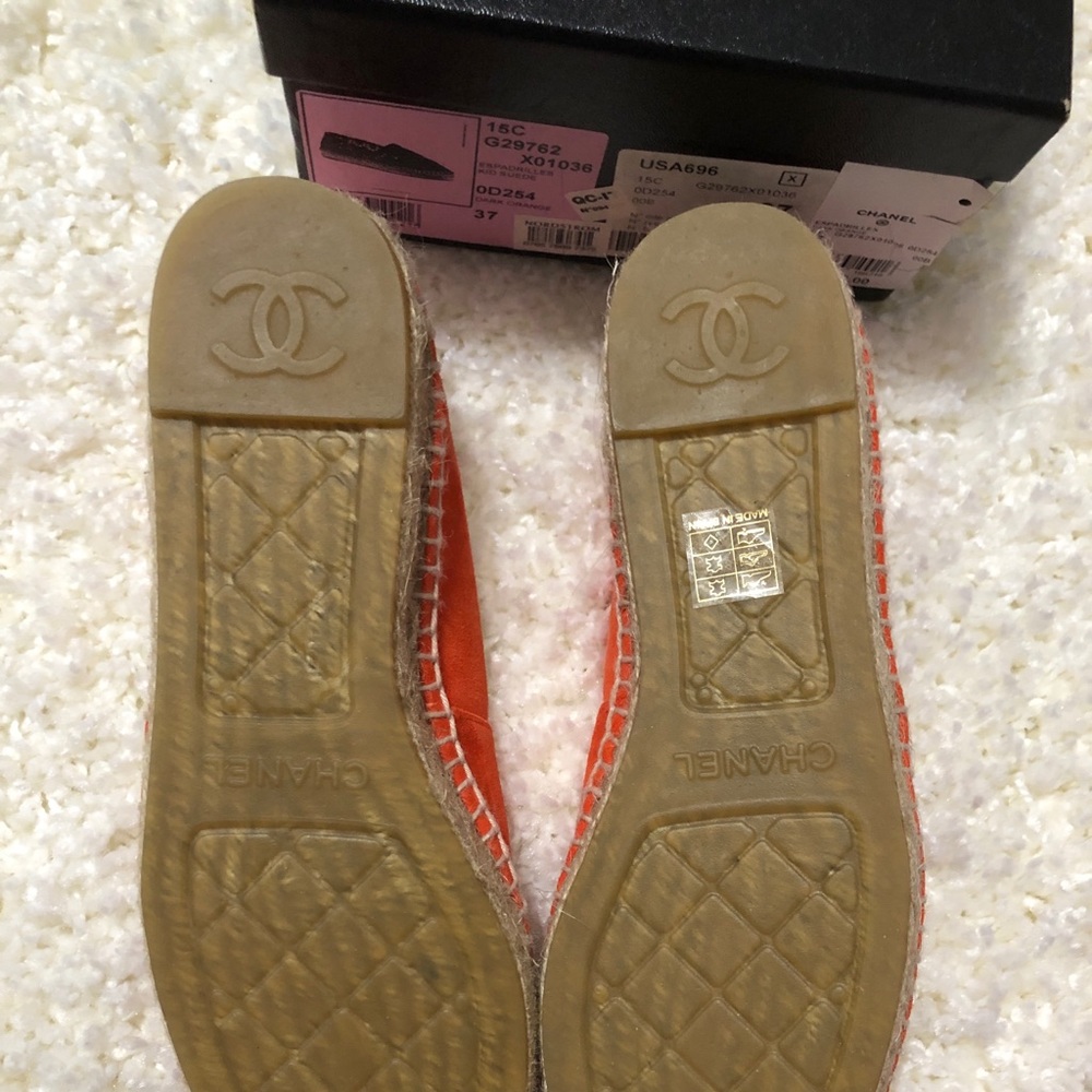 CHANEL Espadrilles Orange Suede - Picture 2 of 14